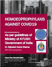COVID19 Prophylaxis and Its Final Report