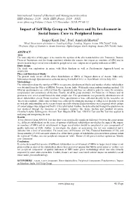 Impact of Self Help Group on Members and Its Involvement in Social Issues: Core Vs