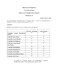 Minutes of the Administration Committee