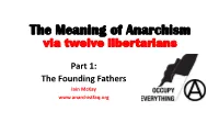 The Meaning of Anarchism Via Twelve Libertarians
