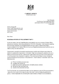 A Letter from Alex Chisholm to PACAC