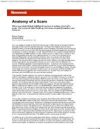 Anatomy of a Scare | Print Article | Newsweek.Com