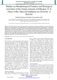 Studies on Morphological Features and Biological Activities of the Genus Annona of Ethiopia, N. E. Africa with a Special Emphasis on Graviola: a Review