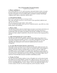 The 12 Permaculture Design Principles Compiled by Jason Gerhardt 1