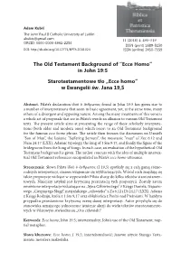 The Old Testament Background of “Ecce Homo” in John 19:5