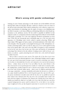What's Wrong with Gender Archaeology?