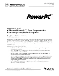 A Minimal Powerpc™ Boot Sequence for Executing Compiled C Programs