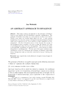 An Abstract Approach to Bivalence∗