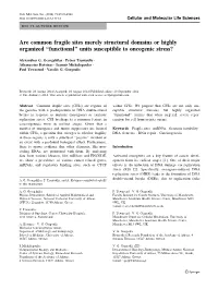 Are Common Fragile Sites Merely Structural Domains Or Highly Organized ‘‘Functional’’ Units Susceptible to Oncogenic Stress?