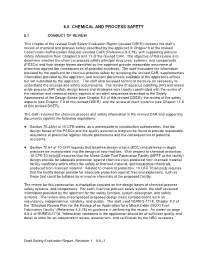 Chapter 8.0 Chemical and Process Safety. Non-Sensitive Version