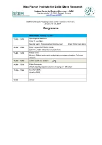 Max Planck Institute for Solid State Research Programme