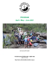 PROGRAM April– May – June 2021