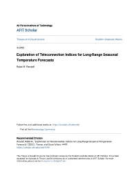 Exploration of Teleconnection Indices for Long-Range Seasonal Temperature Forecasts