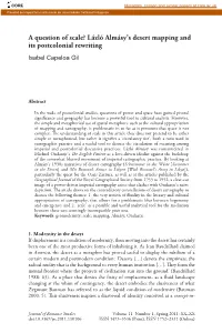 Lázló Almásy's Desert Mapping and Its Postcolonial Rewriting