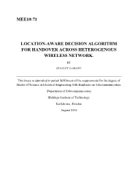 Mee10:71 Location-Aware Decision Algorithm for Handover Across