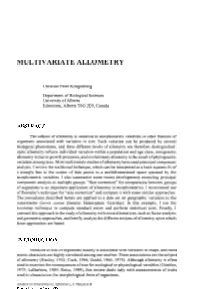 Multivariate Allometry