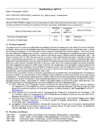 OMB No. 0925-0046, Biographical Sketch Format Page