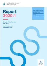 Report 2020:1 Swedish Voting Behavior 1956-2018