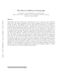 The Theory of Diffraction Tomography