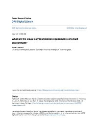 What Are the Visual Communication Requirements of a Built Environment?