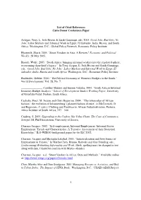 1 List of Cited References Cairo Donor Conference Paper Avirgan