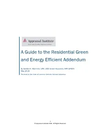 A Guide to the Residential Green and Energy Efficient Addendum