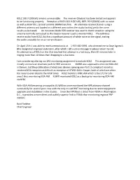 KOLZ 100.7 (100Kw) Remains Unreceivable. the Receiver (Dayton) Has Been Tested and Appears to Be Functioning Properly. Recepti