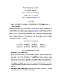 Nalanda Open University Course Name: BCA Part II Paper-X (Computer Networking) Coordinator: A