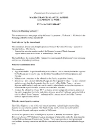 Planning and Environment Act 1987 MACEDON RANGES PLANNING