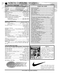 2001 UNC Baseball Media Guide.Qxp 2001