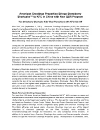 American Greetings Properties Brings Strawberry Shortcake™ to KFC in China with New QSR Program