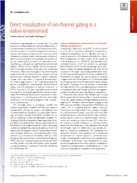 Direct Visualization of Ion-Channel Gating in a Native Environment COMMENTARY Yvonne Gicherua and Sudha Chakrapania,1