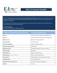 E&I K-12 Contract Portfolio