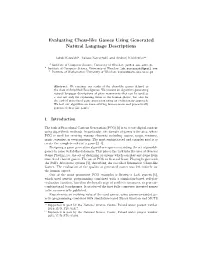 Evaluating Chess-Like Games Using Generated Natural Language Descriptions