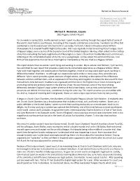 Michael D. Weinstein, Esquire 2015 Pegasus Scholar Report