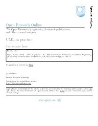 Open Research Online UML in Practice Oro.Open.Ac.Uk