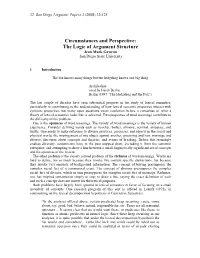 The Logic of Argument Structure