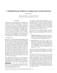 A Modified Energy Statistic for Unsupervised Anomaly Detection