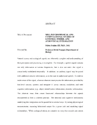 ABSTRACT Title of Document: MEG, PSYCHOPHYSICAL AND