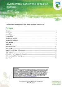 DOCCM-255606 Invertebrates: Search and Extraction Methods V1.1 2
