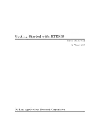 Getting Started with RTEMS Edition 4.7.2, for 4.7.2