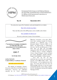 HPM Newsletter 84 November 2013