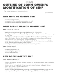 Outline of John Owen's Mortification of Sin4