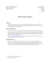 PDF Format for Rfcs