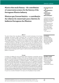 Plastics That Made History – the Contribution of Conservation Science