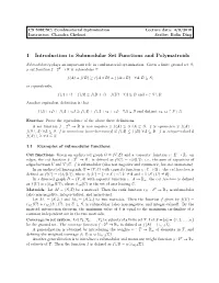 1 Introduction to Submodular Set Functions and Polymatroids
