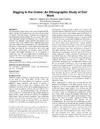 Digging in the Crates: an Ethnographic Study of Djsʼ Work Ahmed Y