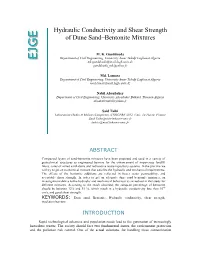 Hydraulic Conductivity and Shear Strength of Dune Sand–Bentonite Mixtures