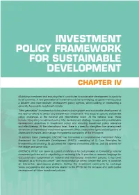 Investment Policy Framework for Sustainable Development Chapter Iv