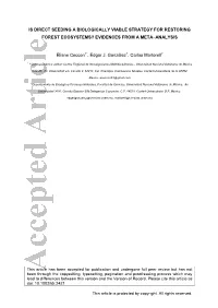 Is Direct Seeding a Biologically Viable Strategy for Restoring Forest Ecosystems? Evidences from a Meta–Analysis